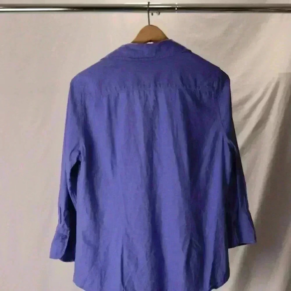 Coldwater Creek button down women's‎ size L blue relaxed blouse long sleeved - Picture 7 of 11